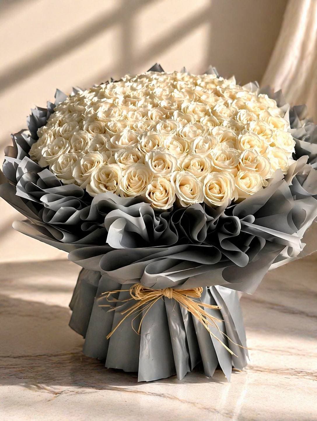 Celestia large white rose bouquet in Marrakesh
